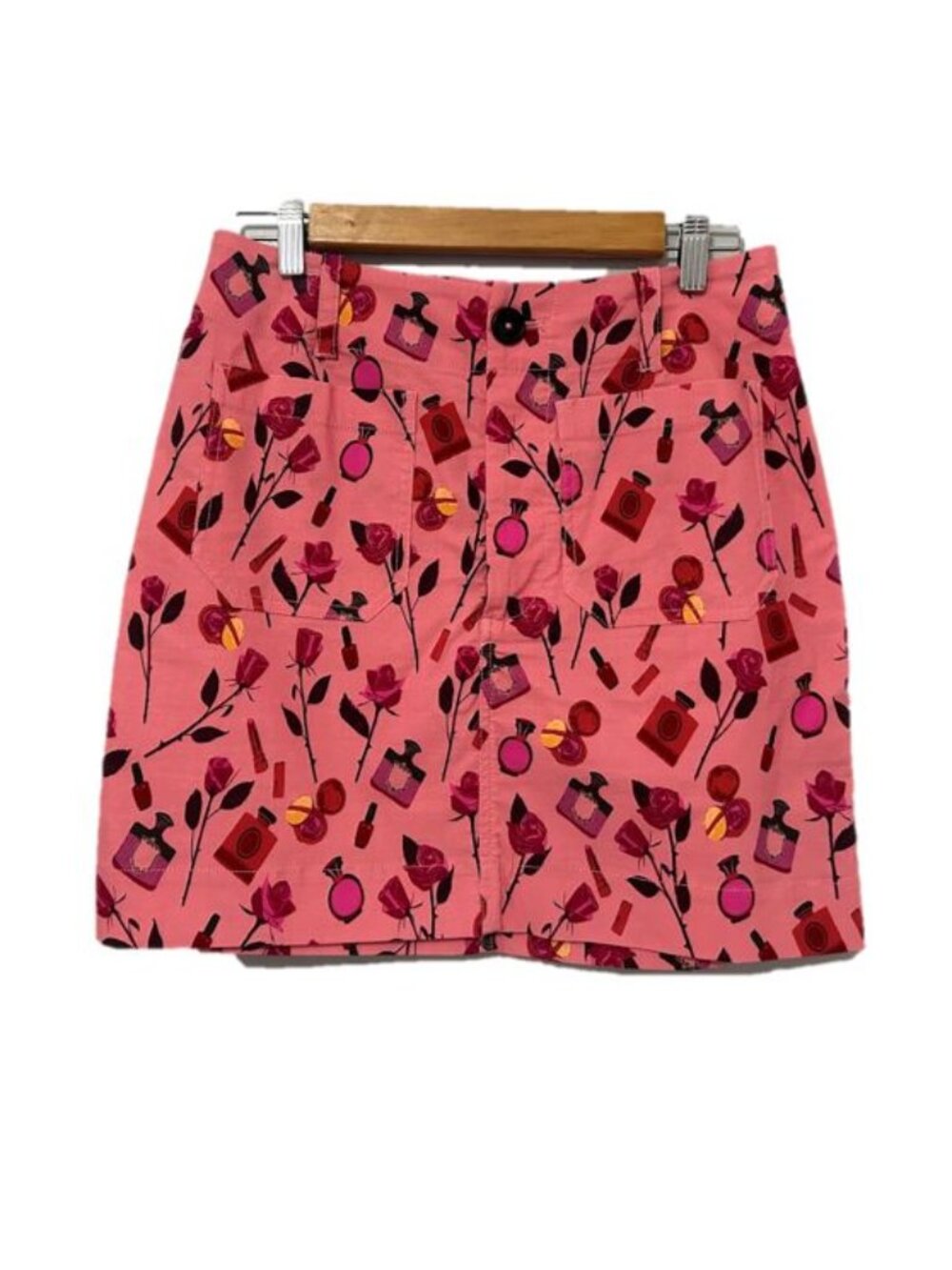 Antropologie Anisa Maeve Colette Mini Skirt w/ Roses & Makeup Romantic Feminine